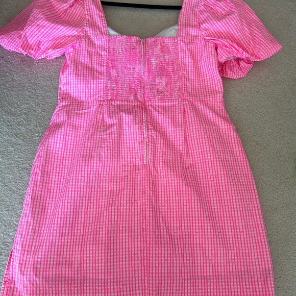 Lilly Pulitzer Nilany Lined Romper Dress Candy Hot Pink Gingham Size 14 EUC - Picture 7 of 8
